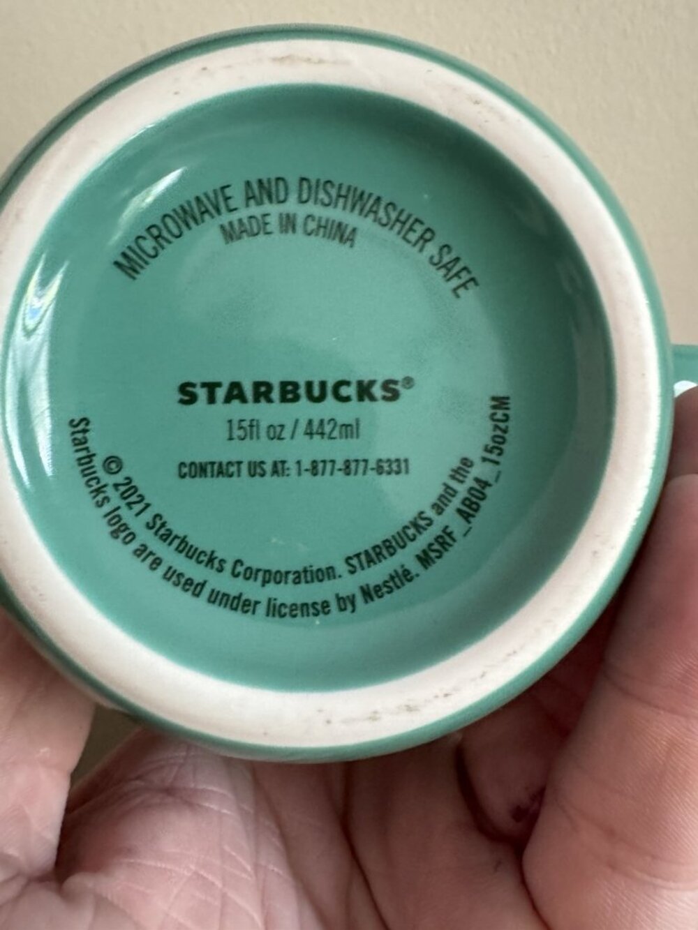Starbucks 2021 Holiday Coffee Mug 18oz Green Red Purple Paint Brush Strokes - Picture 3 of 6